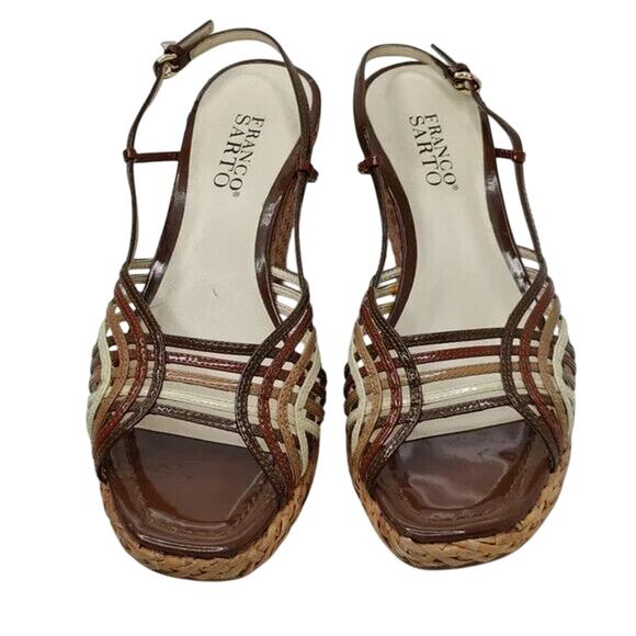Franco Sarto Multicolor Wedge Strappy Heels Size US 7.5 - Picture 2 of 7